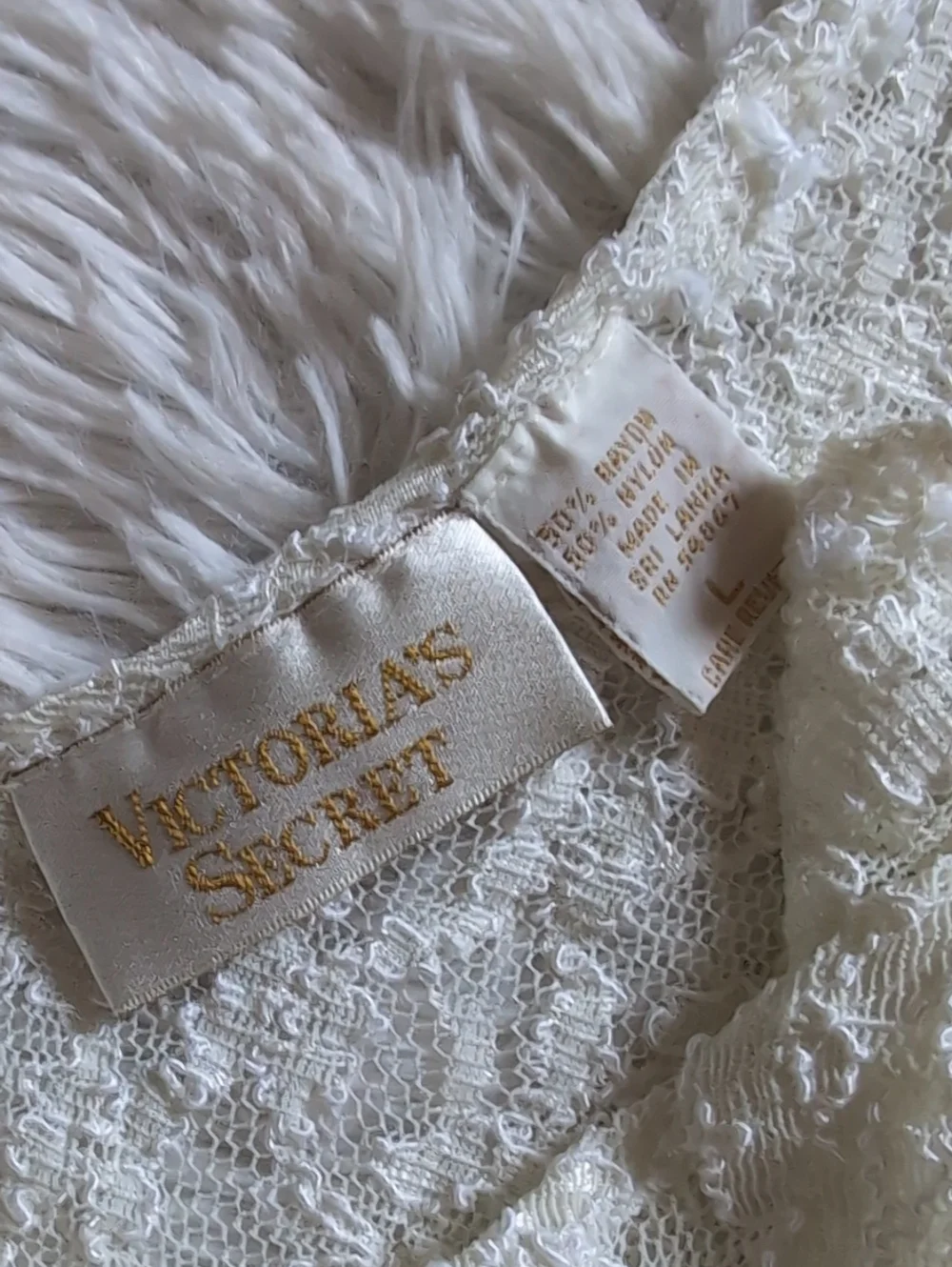 90s Vintage Victoria's Secret Gold Label Sheer Ivory Lace Maxi Dress Size Large